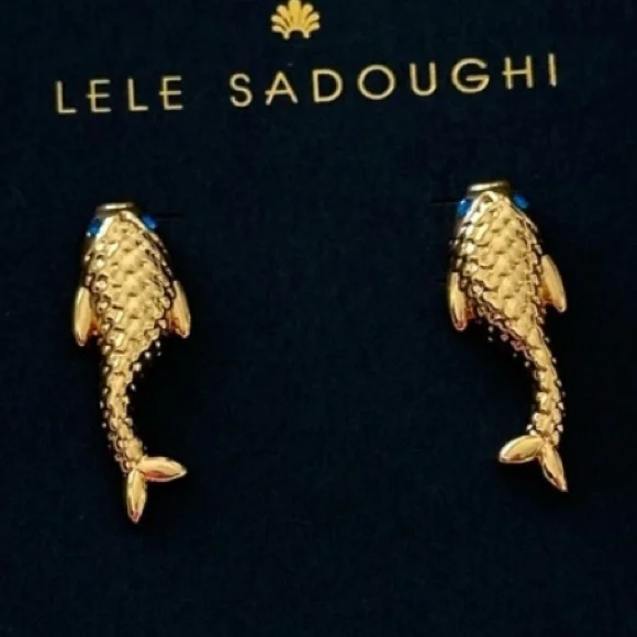 LELE sadoughi gold  mermaid small earrings - Picture 11 of 11
